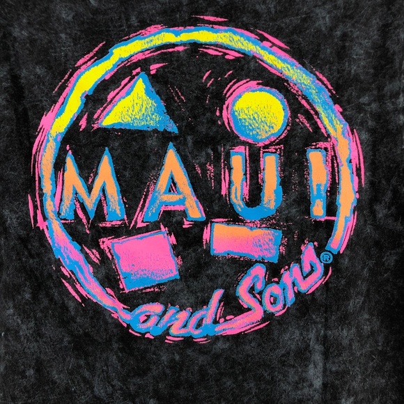 Maui & Sons Tie Dye T-shirts Blackish Gray M-L - Picture 4 of 4